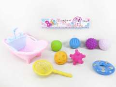 Eco-friendly baby bath toys tub with slush balls
