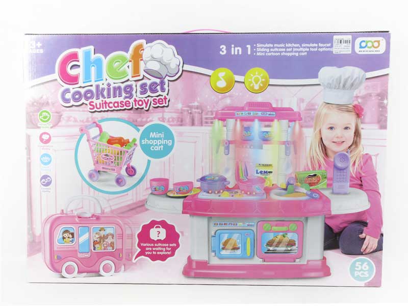Kitchen Set W/L_M & Shopping Car & Beauty Collection Delight toys