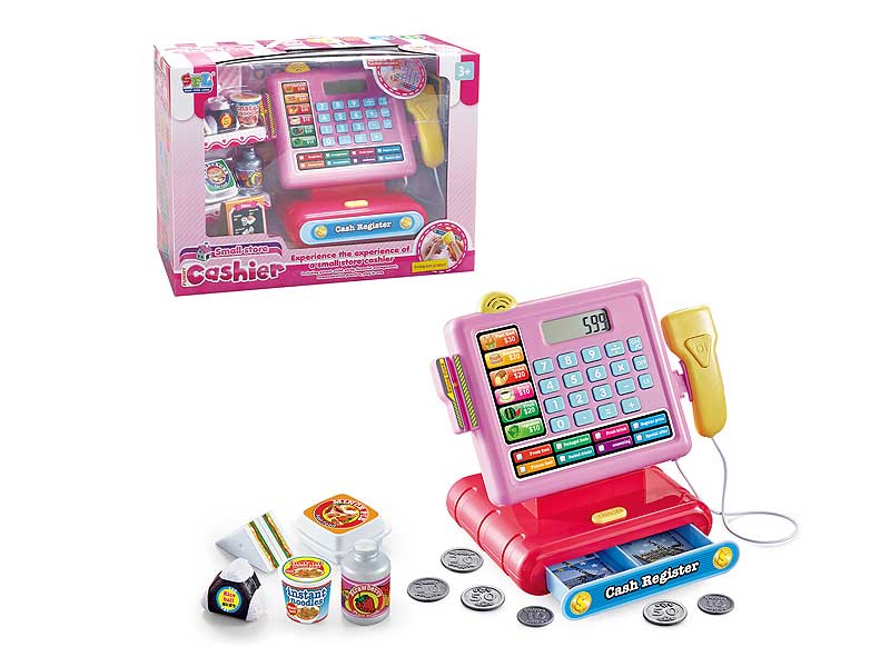 New pretend toy supermarket children cash register battery cashier toys