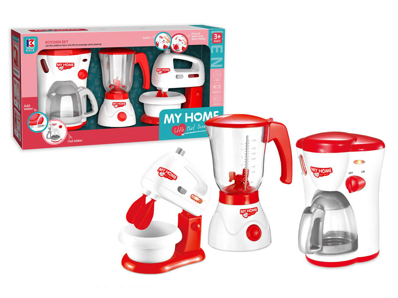Eggbeater & Syrup Juicer & Coffee Machine Set W/L toys