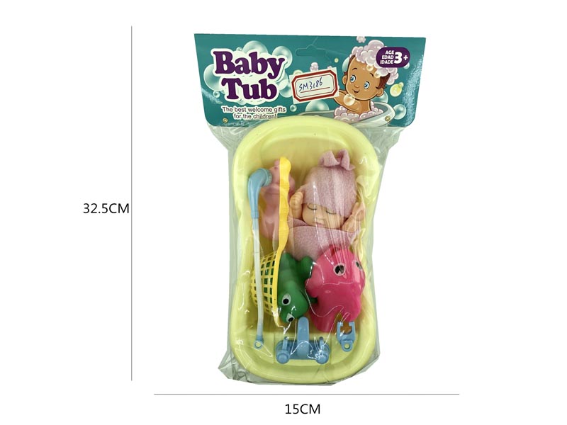 Tub Set & 6inch Doll toys