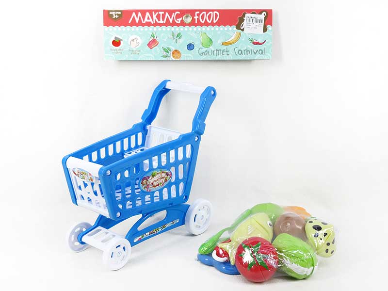 Cut Seafood & Vegetables & Shopping Car toys