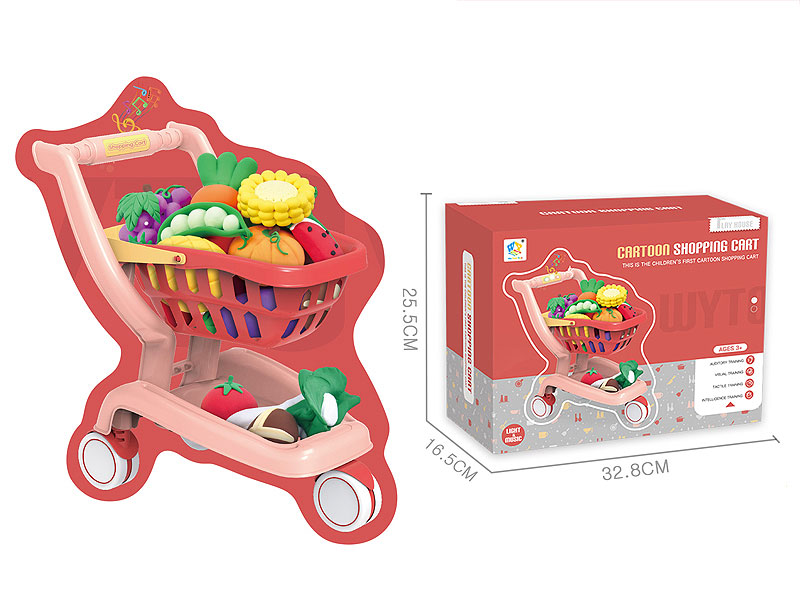 Shopping Car Set W/L_M & Fruit Set toys