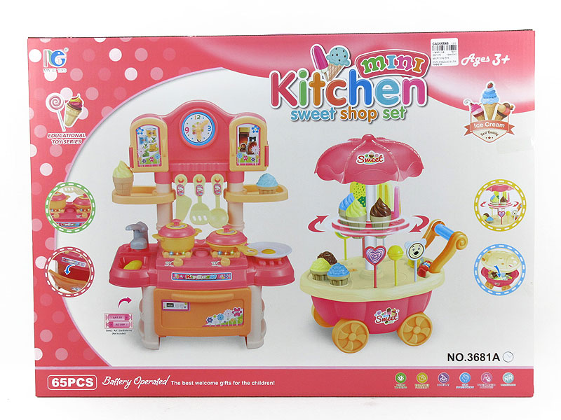 Kitchen Set W/L_S & Ice Cream Car toys