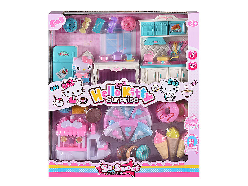 Kitchen Set W/L_M & Ice Cream Cart toys
