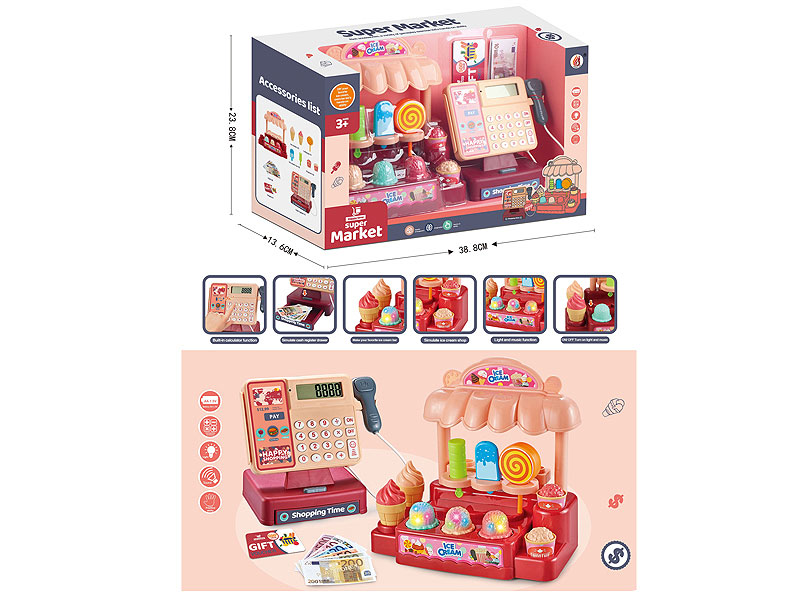Cash Register & Ice Cream Table W/L_M toys