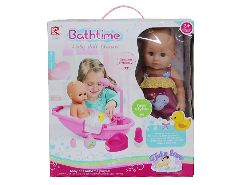 Tub & 14inch Doll toys