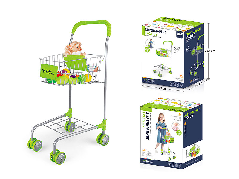 Shopping Cart & Fruit & Doll toys