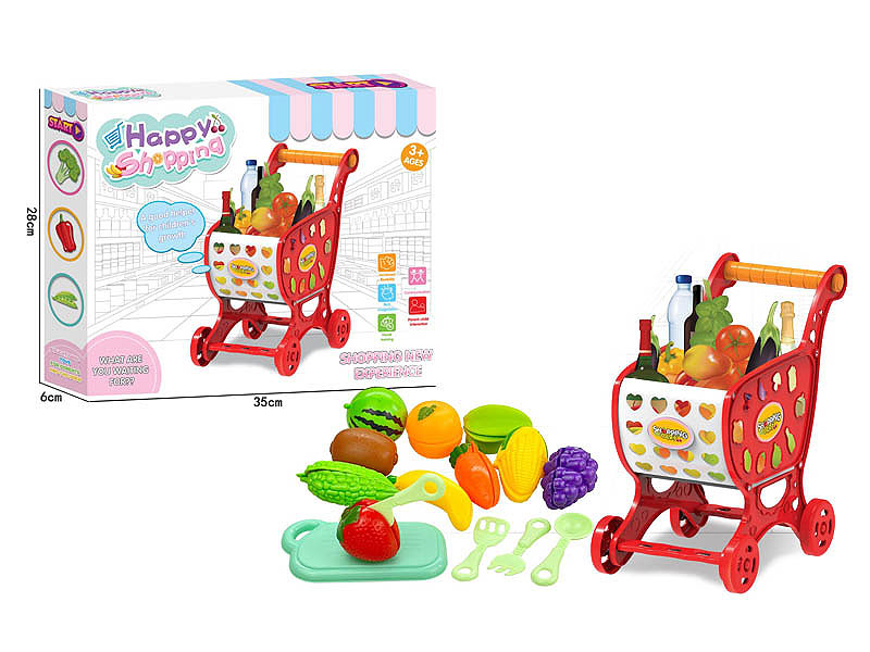 Shopping Cart & Cut Fruit & Vegetables toys