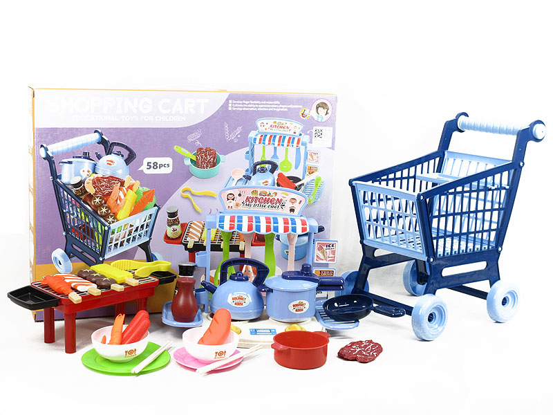 Shopping Car & Cooking & Barbecue Set(2C) toys