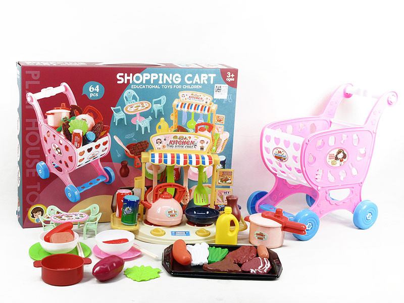 Shopping Car & Cooking & Dining Table(2C) toys