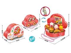 过家家汉堡收纳玩具车