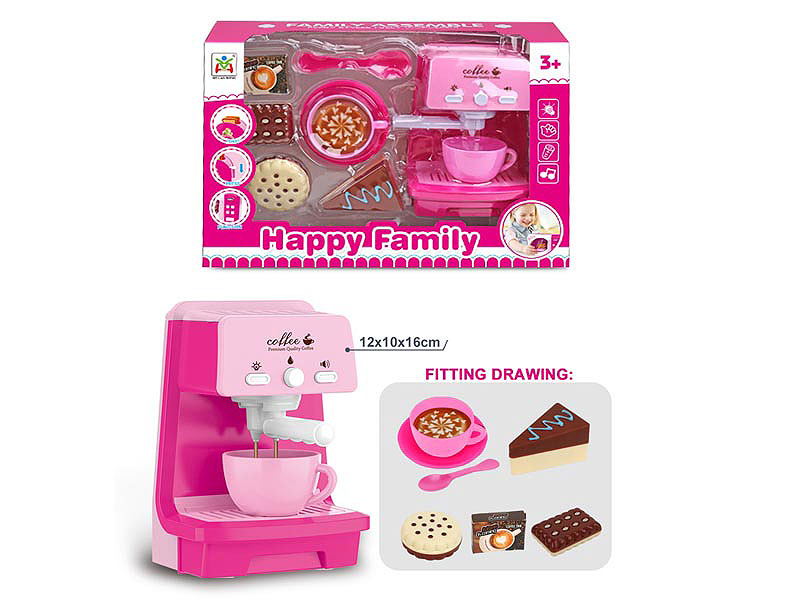 Coffee Maker W/L_S & Dessert Set toys