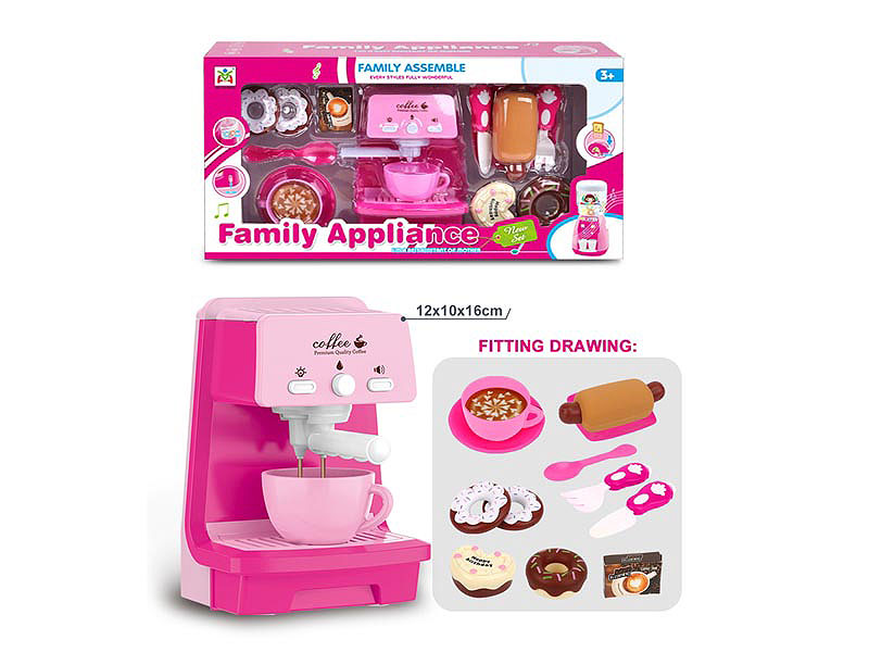 Coffee Maker W/L_S & Dessert Set toys