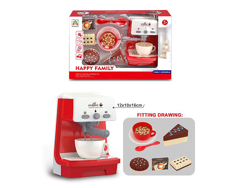 Coffee Maker W/L_S & Dessert Set toys