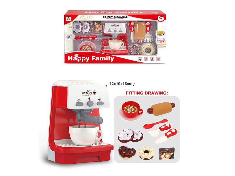 Coffee Maker W/L_S & Dessert Set toys