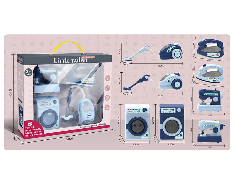 Sewing Machine & Electric Iron & Washer & Vacuum Cleaner W/L_M toys