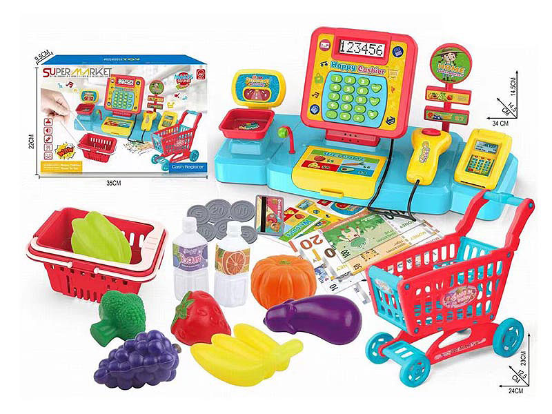 Shopping Cart Cash Register Fruit Set toys