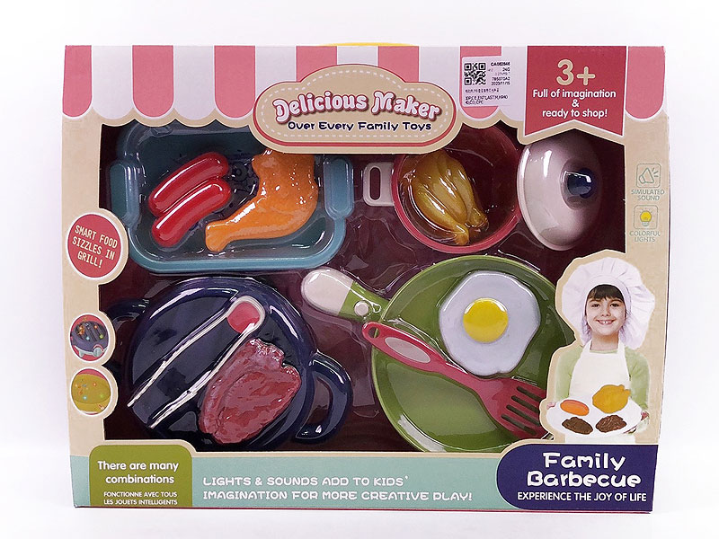 Electric Oven Frying Pan Set W/L_S toys