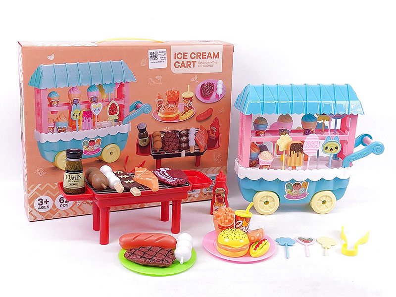 Icecream Car & Barbecue Oven(2C) toys