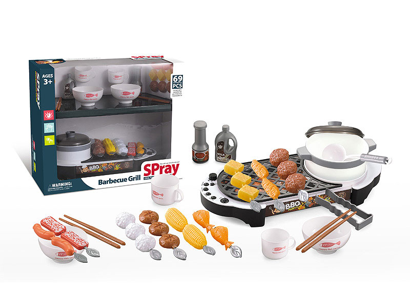 Spray Double-Flavor Hot Pot Barbecue Oven W/L_S toys