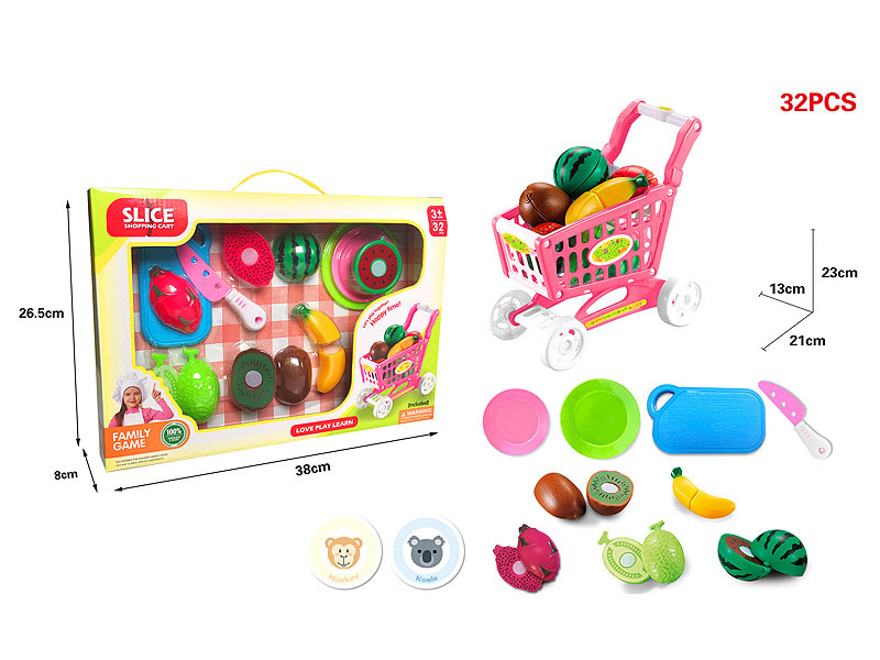 Shopping Cart & Fruit(2C) toys