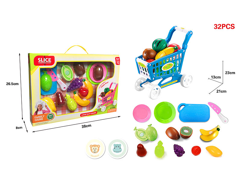 Shopping Cart & Cut Fruit(2C) toys