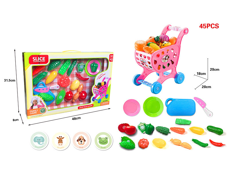 Shopping Cart & Cut Vegetables(2C) toys