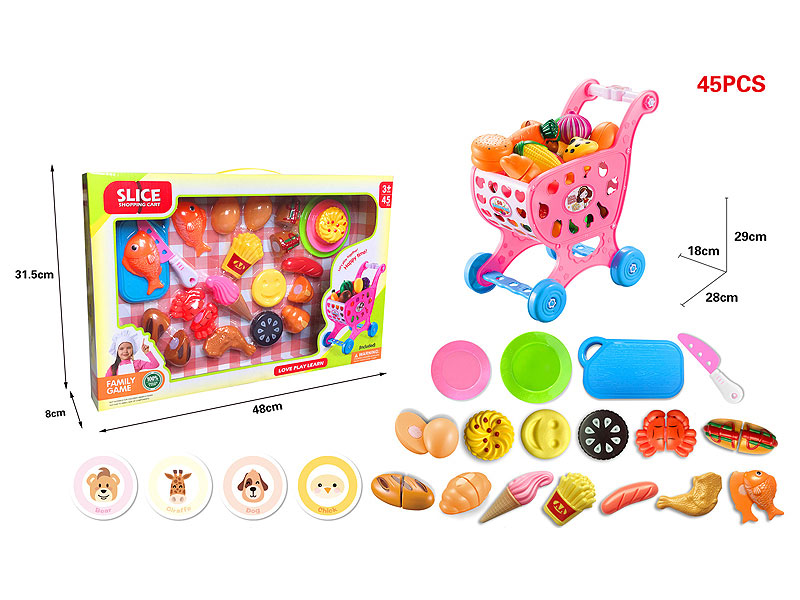 Shopping Car & Food(2C) toys