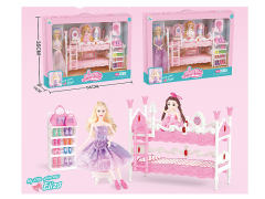 Double Decker Princess Bed & Solid Body Doll(2S2C) toys