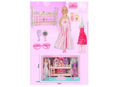 Double Decker Princess Bed & 11.5inch Solid Body Doll(2S2C)