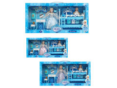 Double-Deck Bed & Dresser Set & Solid Body Doll(3S)