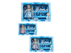 Double-Deck Bed & 12inch Solid Body Doll(3S)