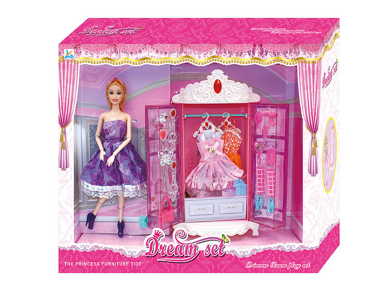 Garderobe Set & Solid Body Doll(2S2C) toys