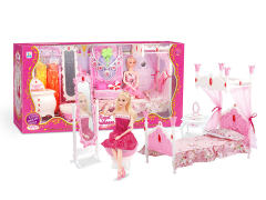 Princess Bed & 11.5inch Solid Body Doll(2C) toys