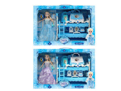 Double-Deck Bed & 11.5inch Solid Body Doll(2S)