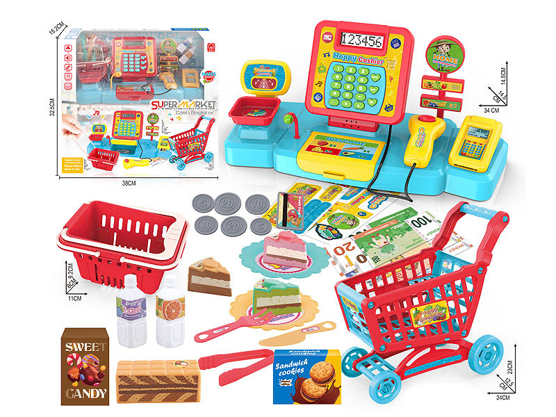 Shopping Cart Cash Register Cake Set toys