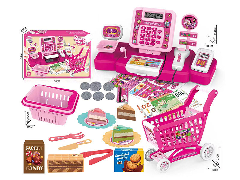 Shopping Cart Cash Register Cake Set toys