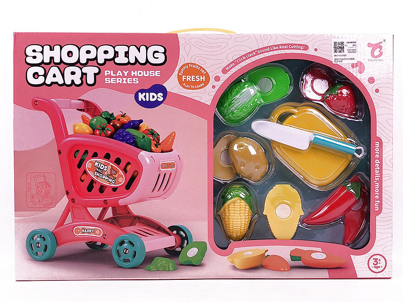 Shopping Cart & Cut Fruit & Vegetables toys