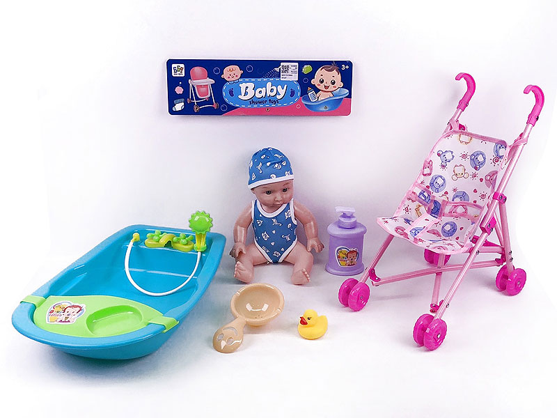 Tub Set & Go-Cart & 12inch Moppet Set(2C) toys