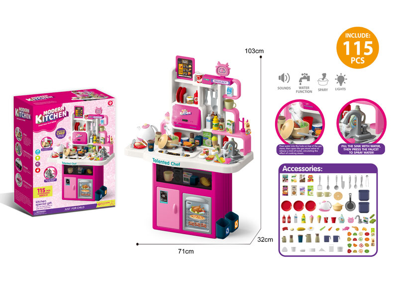 Spray Water Kitchen Set W/L_S toys