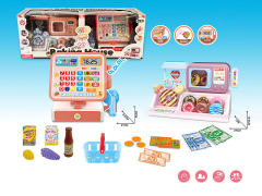 Cash register with microwave and donut shop set toys
