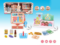 Cash register with candy house and donut shop set toys