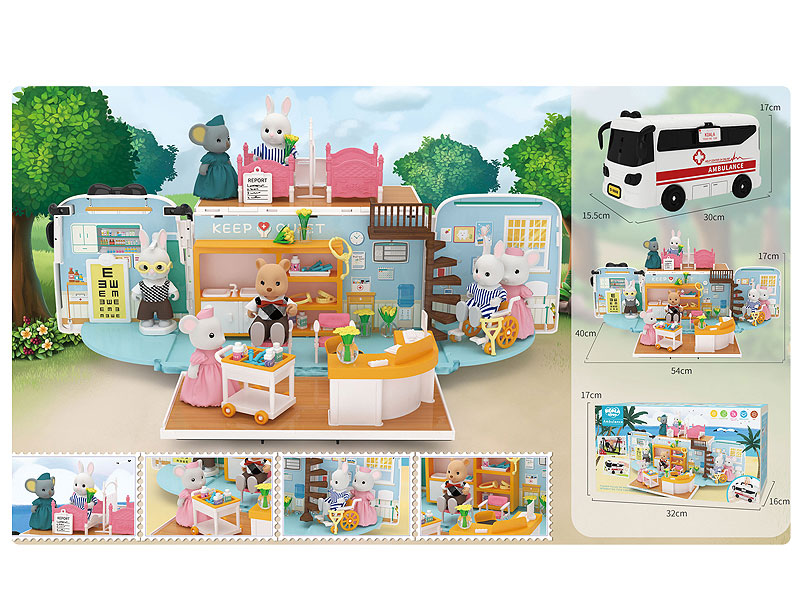 Storage Box Bus Ambulance Scene toys