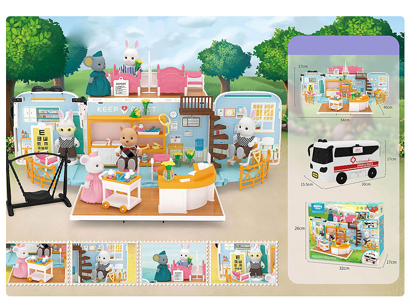 Storage Box Bus Ambulance Scene toys