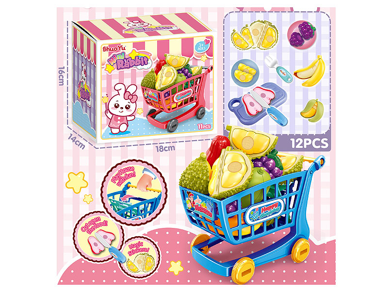 Shopping Cart & Cut Fruit(2C) toys