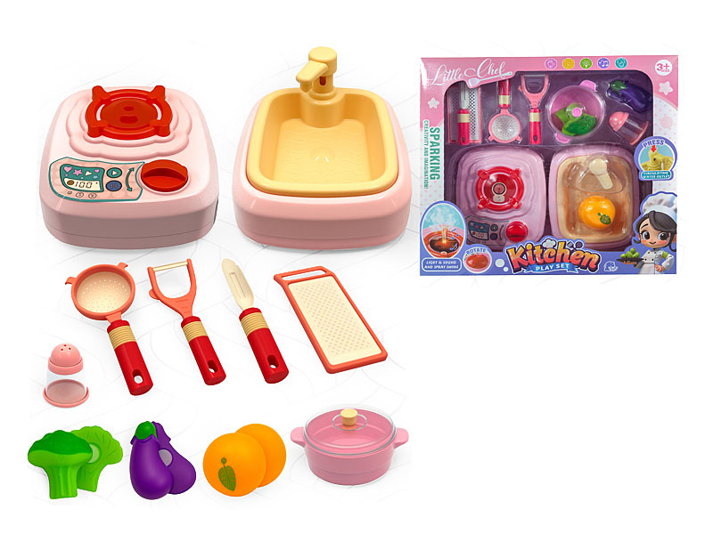 Stove W/L_M & Washing Basin toys