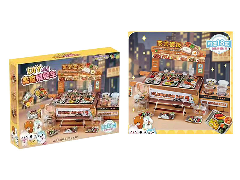 DIY Mini Handmade Food Fast Food Cart toys