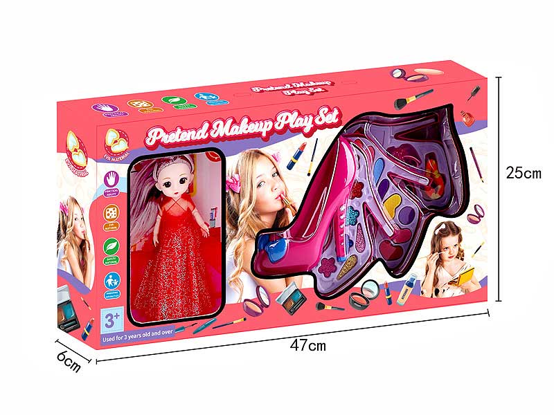 6inch Solid Body Doll With Cosmetics Set toys