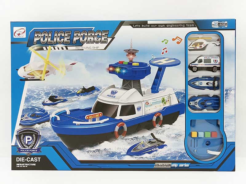 Metal Police Boat toys